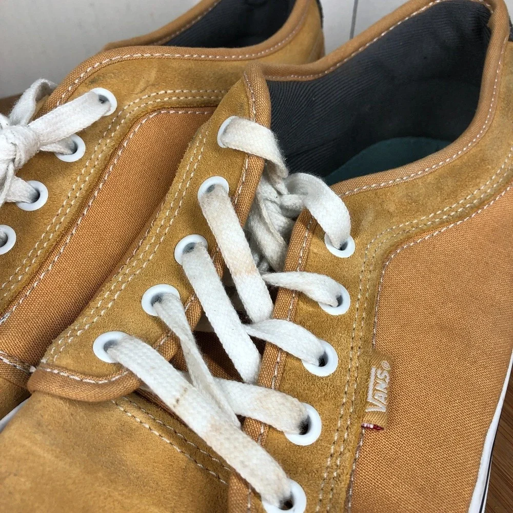 vans chukka low mens size 12 shoes yellow suede pro athletic skate sneakers